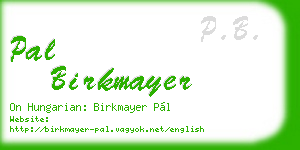 pal birkmayer business card