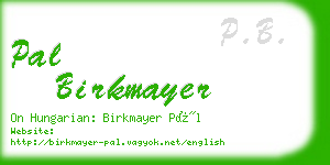 pal birkmayer business card